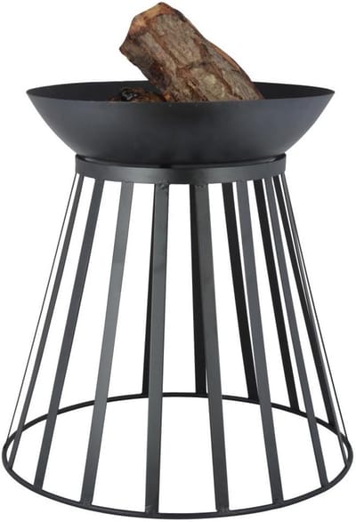 Omkeerbare Metalen Mand & Vuurschaal - Zwart Staal - 47x47x49 cm