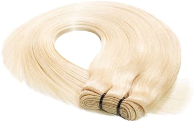 hair2heart Premium Echthaar Tressen om in te naaien Extensions glad - 40 cm 50 g 9/0 lichtblond