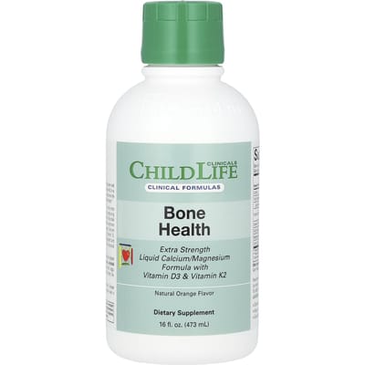 ChildLife Clinicals, vloeibare calcium/magnesiumformule met vitamine D3 en vitamine K2, extra sterk, natuurlijke sinaasappelsmaak, 473 ml (473 ml)