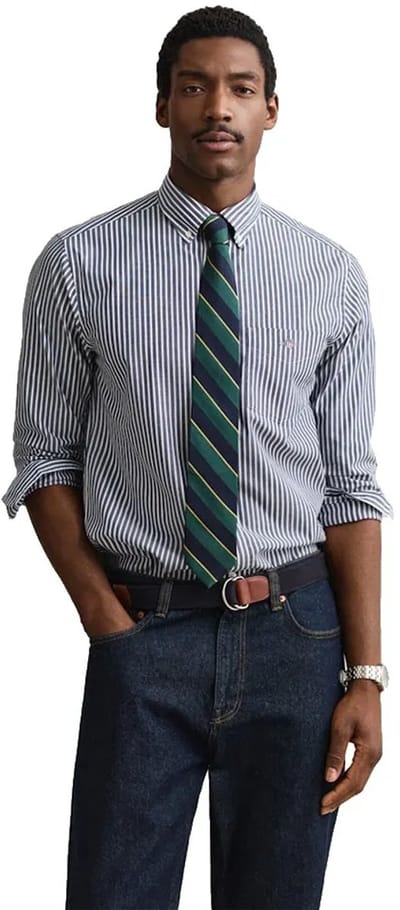 Gant blauw gestreept overhemd normale fit