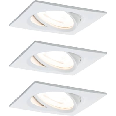 LED-inbouwlamp 3-Step-Dim Nova Coin Basisset zwenkbaar hoekig 84x84 mm 50° Coin 3x6W 3x470lm 230V dimbaar 2700K Wit mat