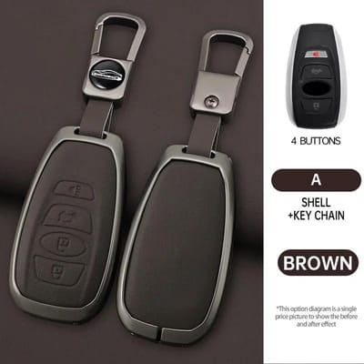 Housse de protection pour clé de voiture en alliage de zinc et cuir pour Subaru Brz Sti Xv Sv Forester Legacy Outback Crosstrek Impreza Wrx Ascent Accessoires gray