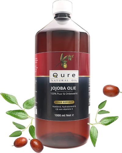 Jojoba Olie 1 Liter | Biologisch | 100% Puur & Onbewerkt | Jojobaolie voor Haar, Huid en Lichaam | Grote Fles 1000ml | Huidolie | Haarolie