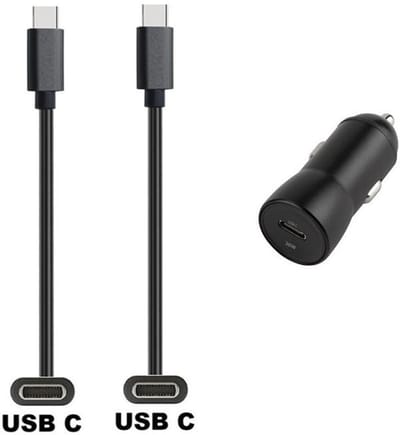 OneOne auto snellader + 1,5m sterke USB C naar C kabel. 20W lader. Autolader adapter past op Apple iPhone 16 Pro Max, iPhone 16e, iPad 9, iPad 10, iPad Air 4, iPad Air 5, iPad Mini 6, iPad Pro 11, iPad Pro 12.9