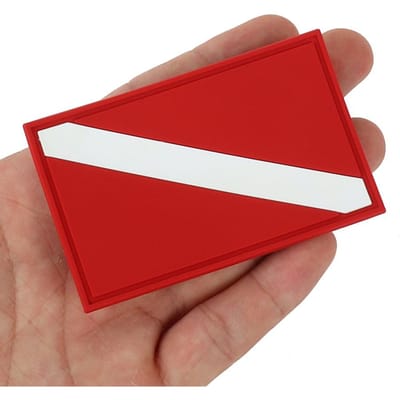 Buiten PVC Duikvlag Patch Duiker Omlaag Rugzak Badge Vervangingsaccessoire white
