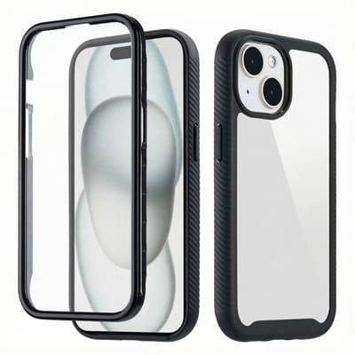 imoshion Hoesje - Geschikt voor Apple iPhone 15 - 360° Full Protective Case - Zwart