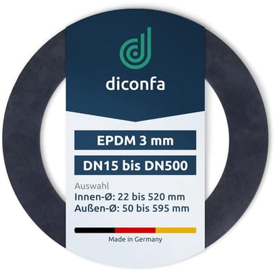 Flensafdichting - Rubberen pakking - Buisverbinding afdichten - EPDM weerbestendig - 92x49x3mm - Zwart