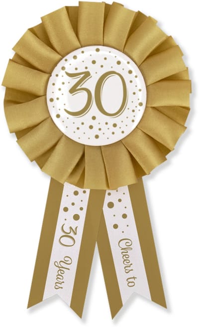 BTH - Broche - 30 Jaar - Goud-Wit - Broches Dames - Verjaardag - Decoratie - Versiering - 30 Jaar Verjaardag Versiering