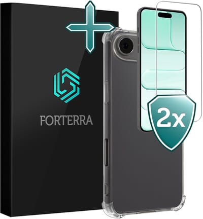 Hoesje Met Screenprotector - 2 stuks - Geschikt voor Apple iPhone Air - Sterk & Shockproof - Back Cover - Siliconen Case - Telefoon Hoes - Shock Proof - Transparant