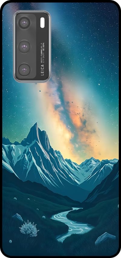 Smartphonica Telefoonhoesje Geschikt voor Huawei P40 met Sterrenhemel Opdruk - TPU Backcover Case With Space And Milkyway Design geschikt voor Huawei P40