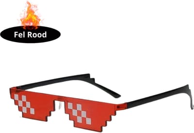 Bovista - Festival Bril - Rave - Space - Techno - Freaky Glasses - Heren - Dames - Zonnebril - Fel rood