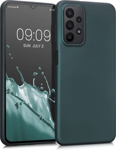 kwmobile telefoonhoesje geschikt voor Samsung Galaxy A23 4G / 5G - Hoesje voor smartphone - Back cover in metallic petrol