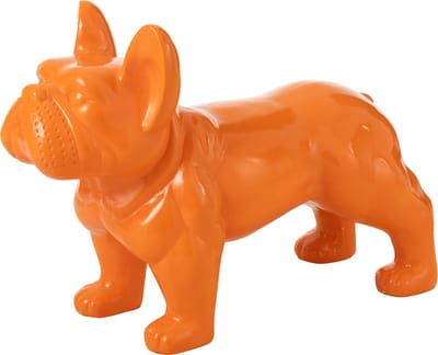 J-Line decoratie Bulldog - hout - oranje