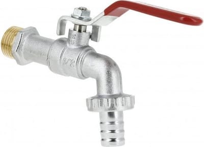 Bonfix Messing kogeltapkraan met rode hendel kogelafdichting en slangaansluiting buitendraad 1/2inch
