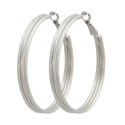 Behave - Oorringen - Mat/Glanzend Zilverkleur - 4,8 cm