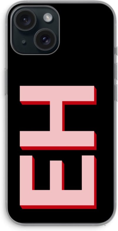 Gepersonaliseerd - Case Company® - Hoesje geschikt voor iPhone 15 hoesje - Monogram - Soft Cover Telefoonhoesje - Bescherming aan alle Kanten en Schermrand