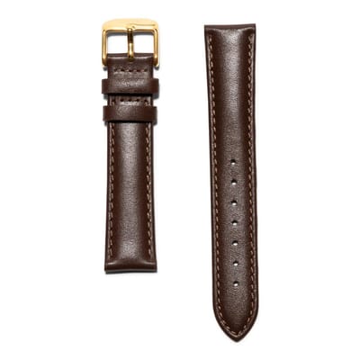 KRAEK Bruin Goud - leren bandje - horlogebandje met quick release - 16 mm bandje - Easy click