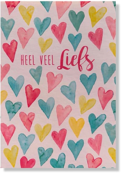 Heel veel liefs - 12x17cm - Gevouwen kaart inclusief envelop - Afscheid / Veel Liefs