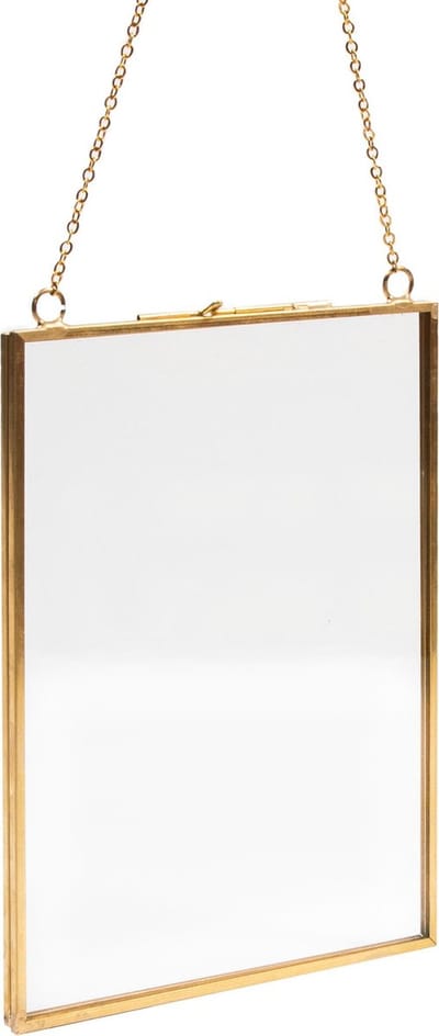 QUVIO Fotolijst met ketting 13 x 18cm / Lijstje / Photo frame / Foto frame / Foto collage / Hangend fotolijstje - Goud
