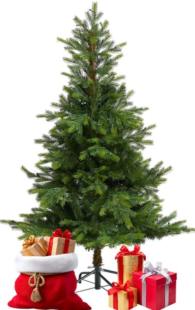 Lomera Kunstkerstboom 215 CM - Realistische Takken - Natuurlijke Uitstraling - Metalen Standaard - Polyethyleen en PVC - 1225 Takjes - Eenvoudig op te Bouwen - Bruinkleurige Stam - Kerstboom Groen