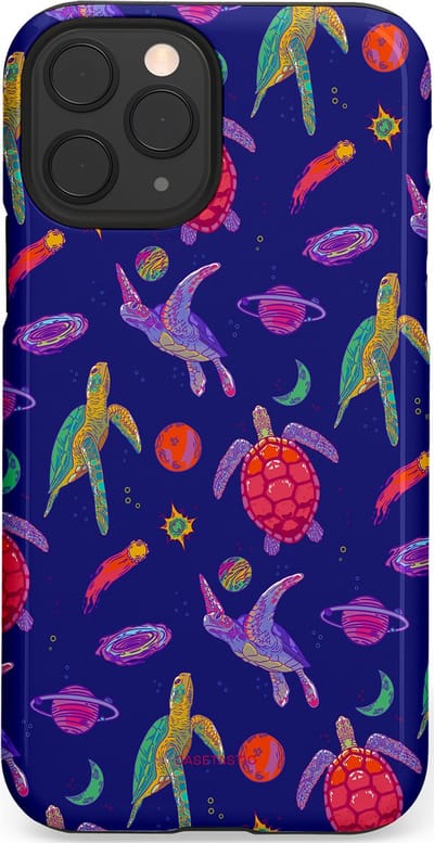Casetastic Hoesje Geschikt voor Apple iPhone 11 Pro - Stijlvolle Beschermende Duo-layer Case - Kosmische schildpad