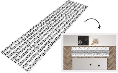 Keukenloper - Loper keuken - Muziek - Patronen - Muzieknoten - 200x50 cm - Keukenloper vinyl