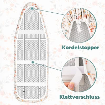 Strijkplankhoes M - Premium kwaliteit, geschikt voor stoomstrijkijzers - 30-35cm x 108-115cm