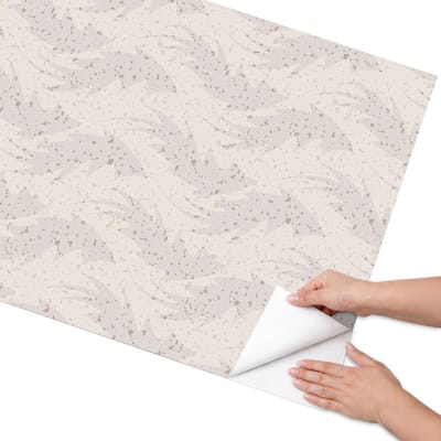 Coloray Meubel Wrap Folie - Beige Meubelfolie - 75x150 cm - Decoratiefolie Zelfklevend Delicaat patroon - Meubelfolie Zelfklevend - Minimalist Meubelfolie - Wrapfolie Keuken - Wanddecoratie - Achtergronden en patronen
