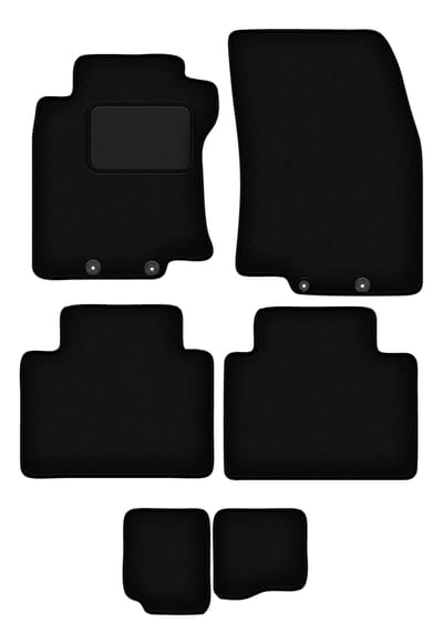 Zwarte veloursmatten voor: Nissan X-Trail III T32 7-zits (2014-2017)