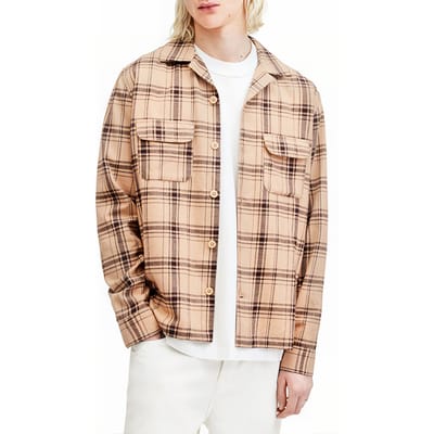 AllSaints Wendel Ls Shirt Bramble Pink Größe: XS | Casual hemden Outlet | Herren | Rosa