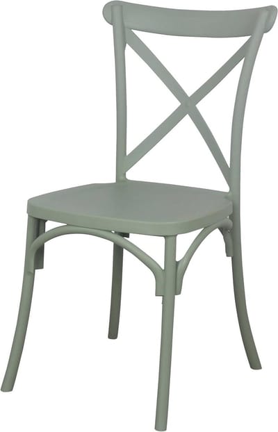 Stapelbare Stoel - Tuinstoel Kunststof - Buiten Zitten - Weerbestendig Ontwerp - 91 cm Hoog - Saliegroen