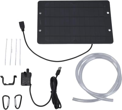 Allecta - Zonnefontein met 6V 10W USB-paneel en waterpomp voor vogelbad - zonnewaterfonteinpompset voor kleine vijver buiten, patiotuin en aquarium.