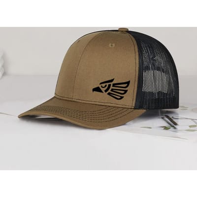 Eagle Logo Trucker Cap Ademende Mesh Voering, Comfortabele Verstelbare Gespsluiting, Lichtgewicht Gedurfde Moderne Stijl, Cool En Tr brown