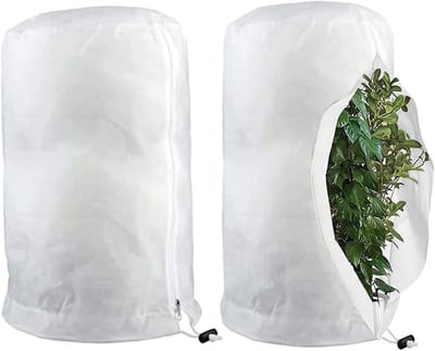 2 stuks - Plantenbeschermingshoezen - Housse de protection pour plantes - 80 x 100 cm - Protection antigel pour arbres - Housse de protection pour plantes d'extérieur - Réutilisable - Housse de protection réutilisable pour jardins et balcons - Blanc