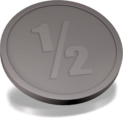 CombiCraft Plastic 1/2 Consumptiemunten Grijs - Ø29mm - 250 stuks