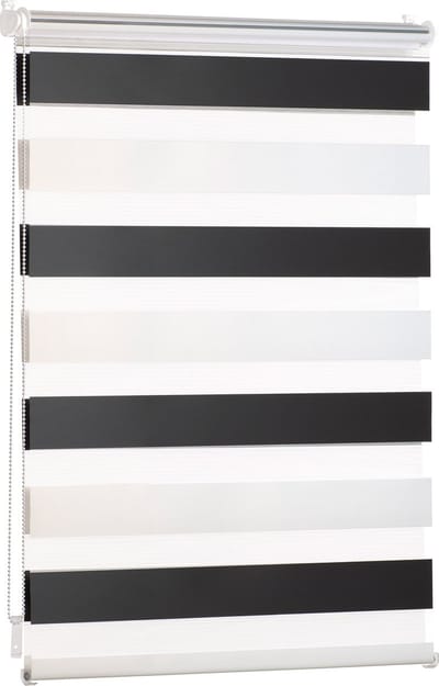 Blumtal Gestreepte Gordijnen - Transparante Rolgordijnen - Kant en Klaar - 60 x 155cm, Wit - Zwart - Set van 1