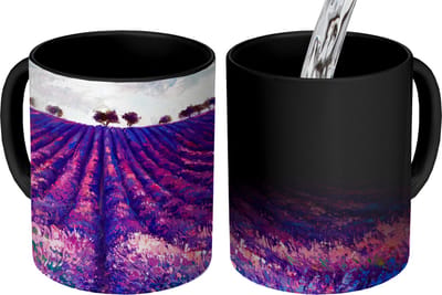 Magische Mok - Foto op Warmte Mokken - Koffiemok - Olieverf - Schilderij - Bloemen - Magic Mok - Beker - 350 ML - Theemok