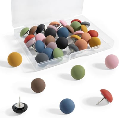 30 stuks schattige decoratieve punaises, prikbordpinnen, speldjes voor klaslokalen, prikborden, mededelingenborden, kurkborden, wereldkaarten, werkplekken en kinderkamers | Cyslmuk®