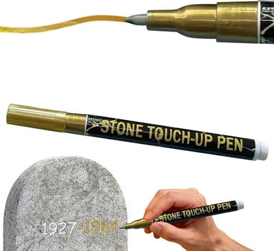 Grafsteen Markeerstift - Steen Reparatie Pen - Opschriften Herstellen - Waterdicht Sneldrogend - 16 cm - Goud