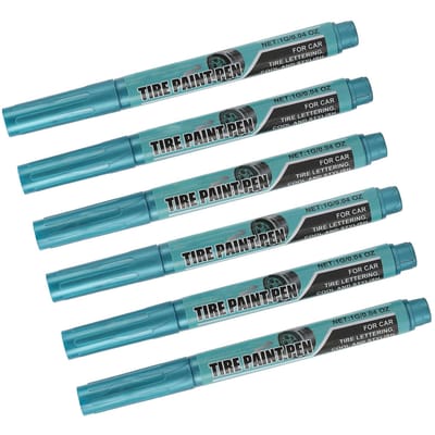 6 Stuks Bandenverf Pen Waterdicht Langdurig Beschermende Olie Banden Marker Pen Blauw 1g gray