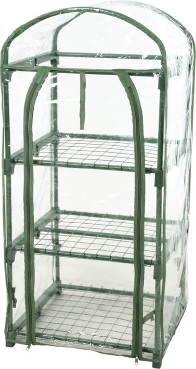 ProGarden Kweekkas - 3 verdiepingen - 50 x 45 x 105 cm-broeikas met 3 stalen plantenetages - PVC
