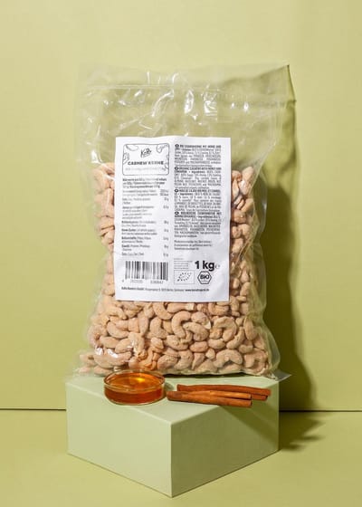KoRo | Bio cashewnoten met honing en kaneel 1 kg