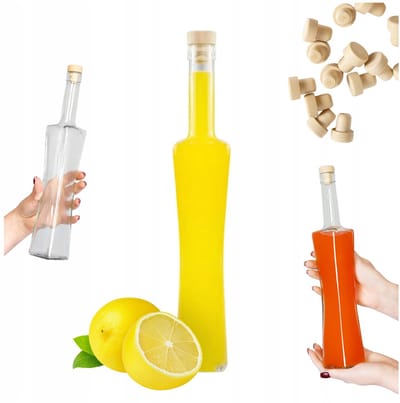 Bimberek MAGNUM QUADRA - Glazen Fles - 500 ml - Vierkante Vorm - Inclusief Kurk