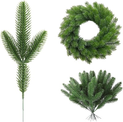 Kunst dennentakken - Groene planten - Kerstdecoratie maken - Milieuvriendelijk materiaal - 24 stuks - Groen