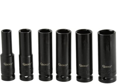 GEKO Diepe dopsleutelset - 6-delig - Chroom-vanadium staal - 10-21 mm