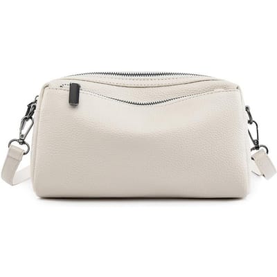 Sac à bandoulière en cuir véritable pour femme, nouveau sac à bandoulière en cuir de vache, sac à bandoulière polyvalent et décontracté, sac à main en cuir souple pour femme white