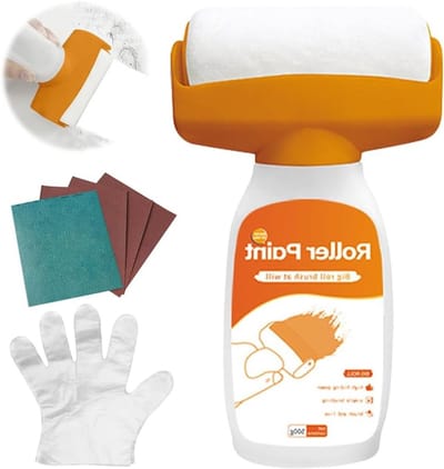 Kwaliteitsverfroller voor Muurherstel, 500g met Handschoenen en Schuurpapier, Ideaal voor Muurreparatie en Afwerking, 2-in-1 Oplossing voor Perfecte Resultaten