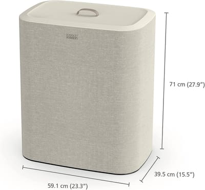 RFWR® 90-liter wasmand met deksel en 3 uitneembare waszakken - Beige
