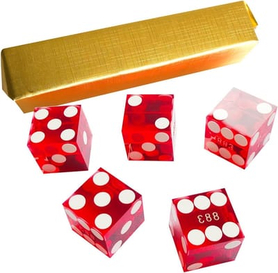 Dobbelstenen Set - Casino Dobbelstenen - Precisie Spel Spelen - Geserialiseerd Ontwerp - 19mm 5 Stuks - Rood