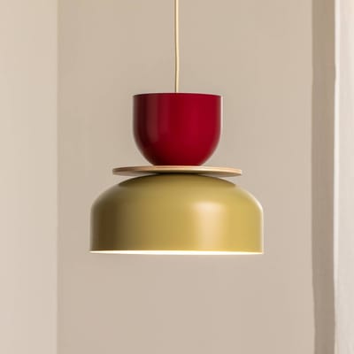 ALDEX Hanglamp Uto, beige-bruin/donkerrood, Ø 30 cm, metaal